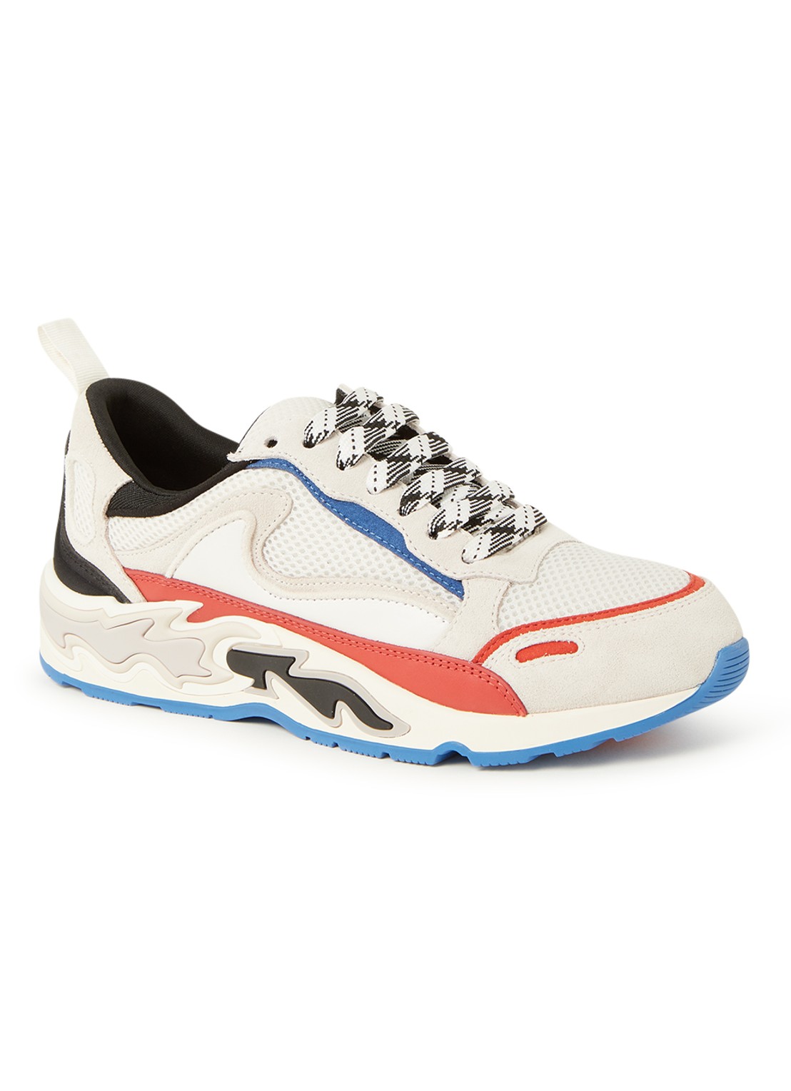 Sandro Flame sneaker met leren details - voorkant beige