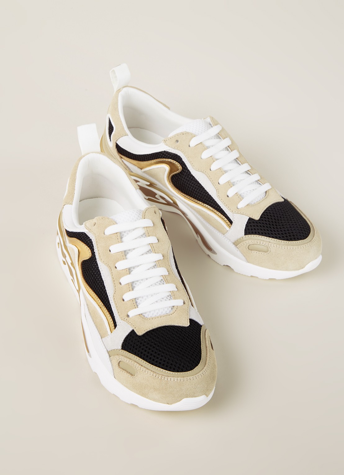 Sandro Flame sneaker met suède details - detail 4 zand