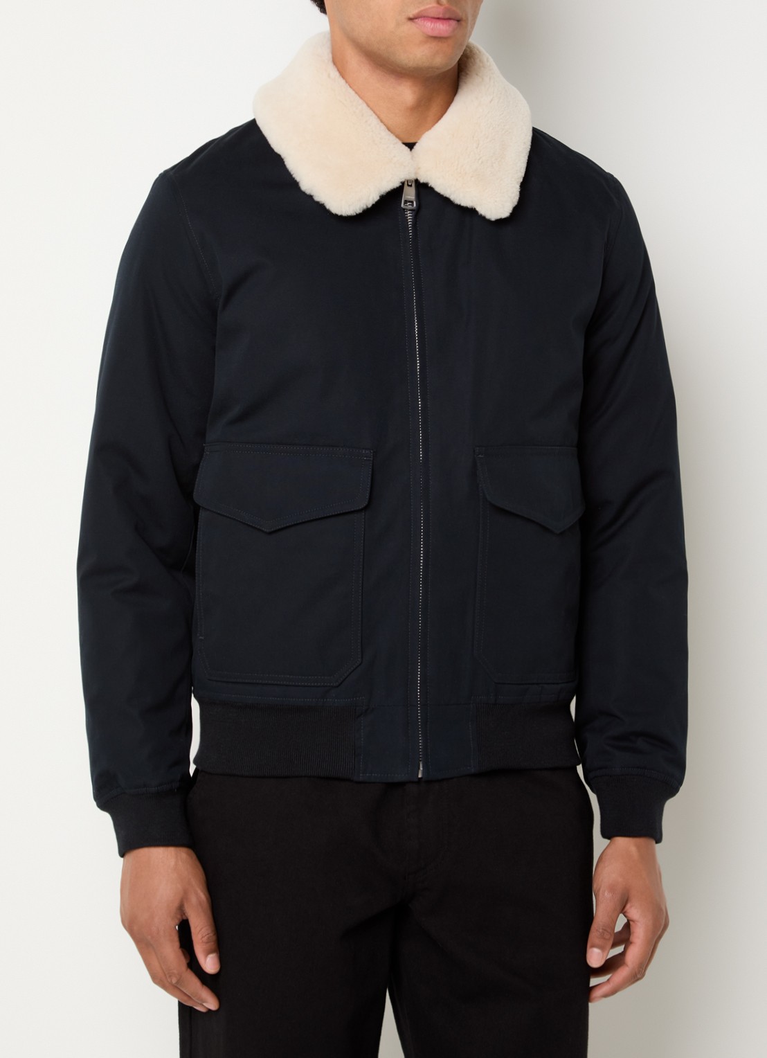 Sandro Gewatteerd jack met afneembare kraag - detail 4 donkerblauw