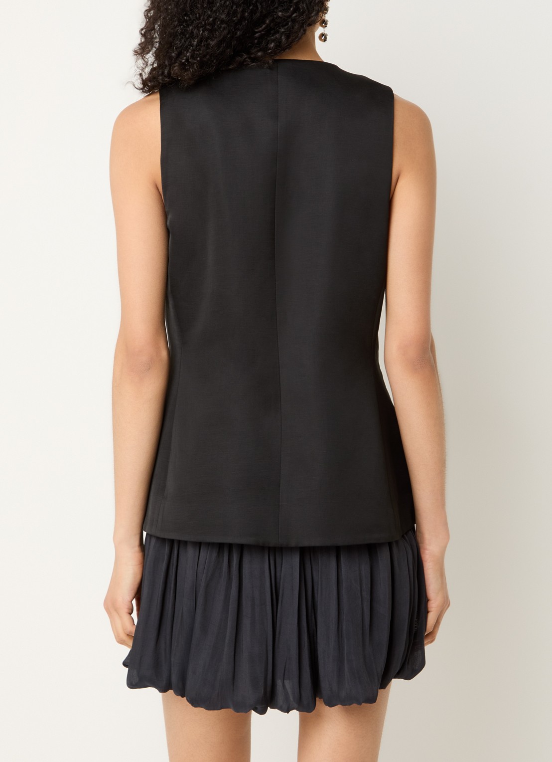 Sandro Gilet in linnenblend - achterkant 4 zwart