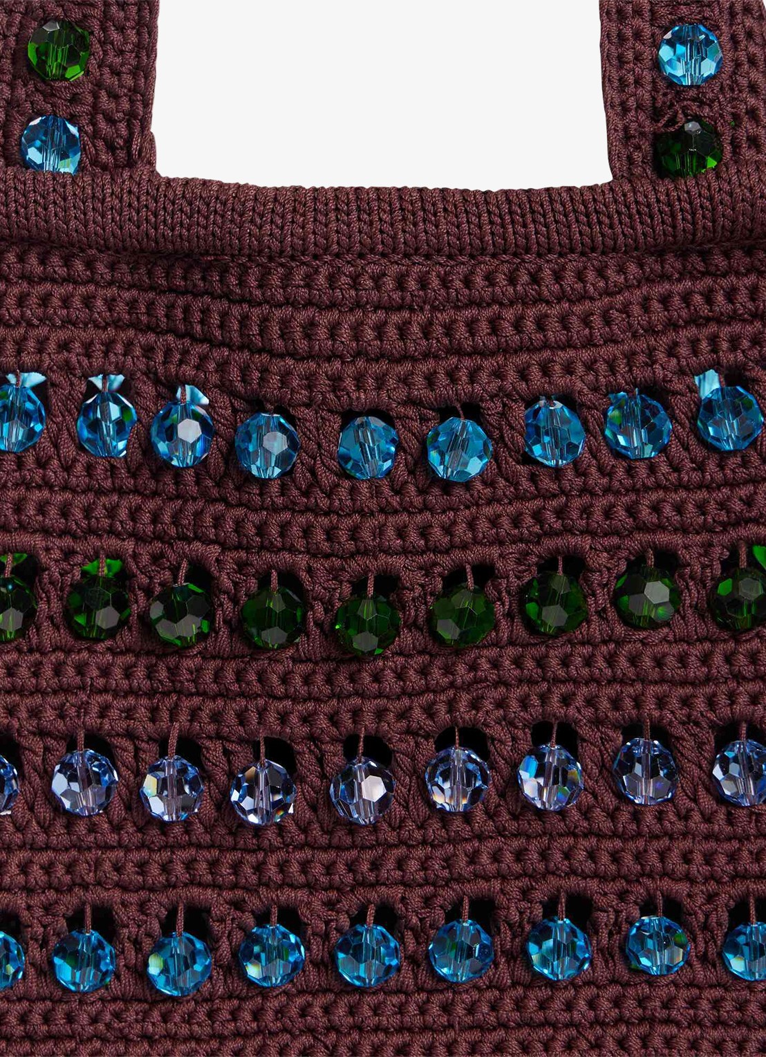 Sandro Handtas van crochet met kralen - detail 3 bruin