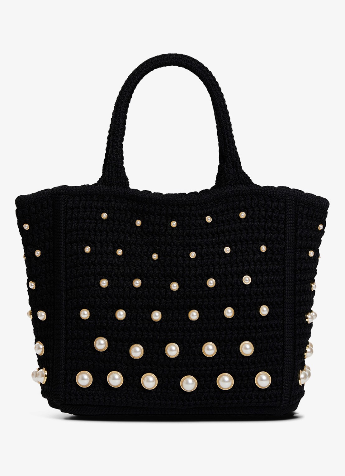 Sandro Handtas van crochet met studs - achterkant zwart