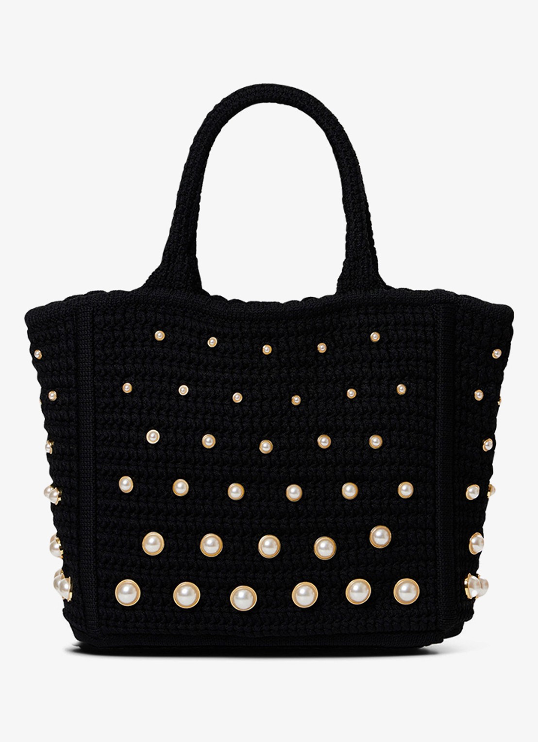 Sandro Handtas van crochet met studs - voorkant 2 zwart