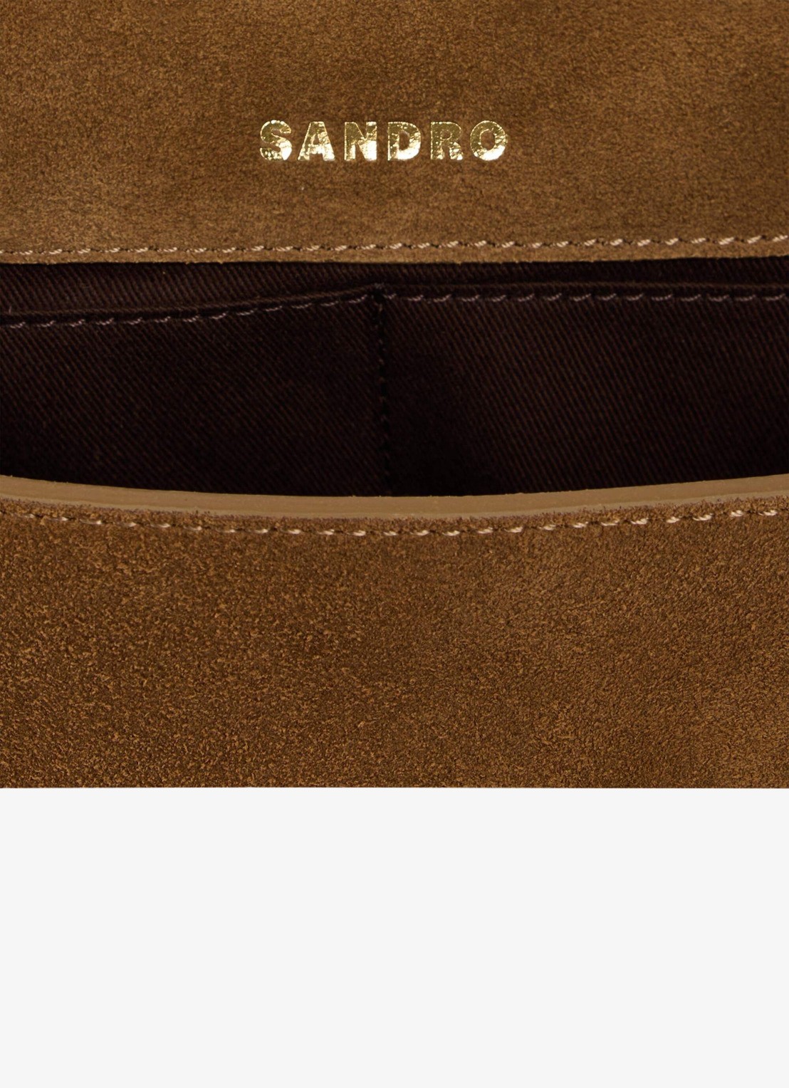 Sandro Handtas van suède met verstelbare en afneembare schouderriem - detail 4 beige / beige
