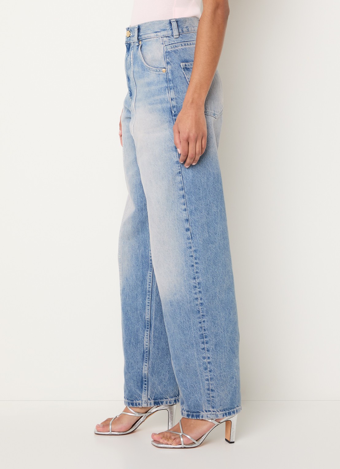 Sandro High waist balloon fit jeans met lichte wassing - detail 2 indigo