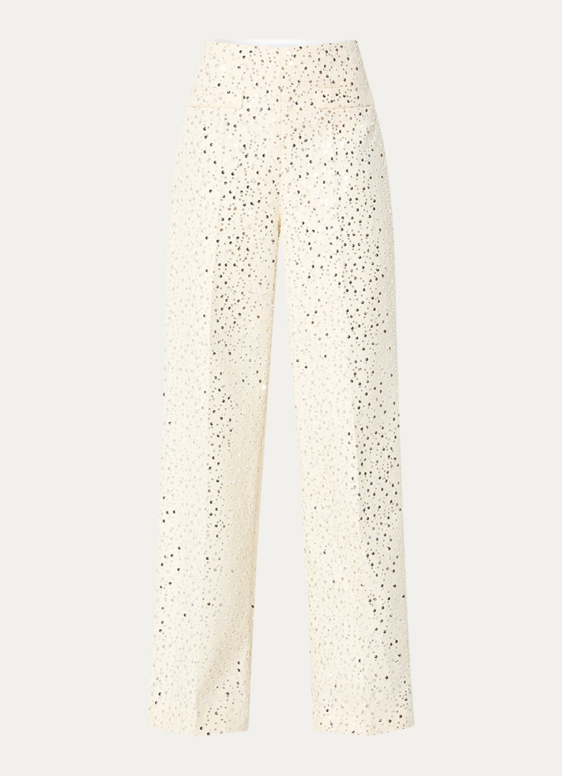 Sandro High waist loose fit broek met pailletten - voorkant 2 beige