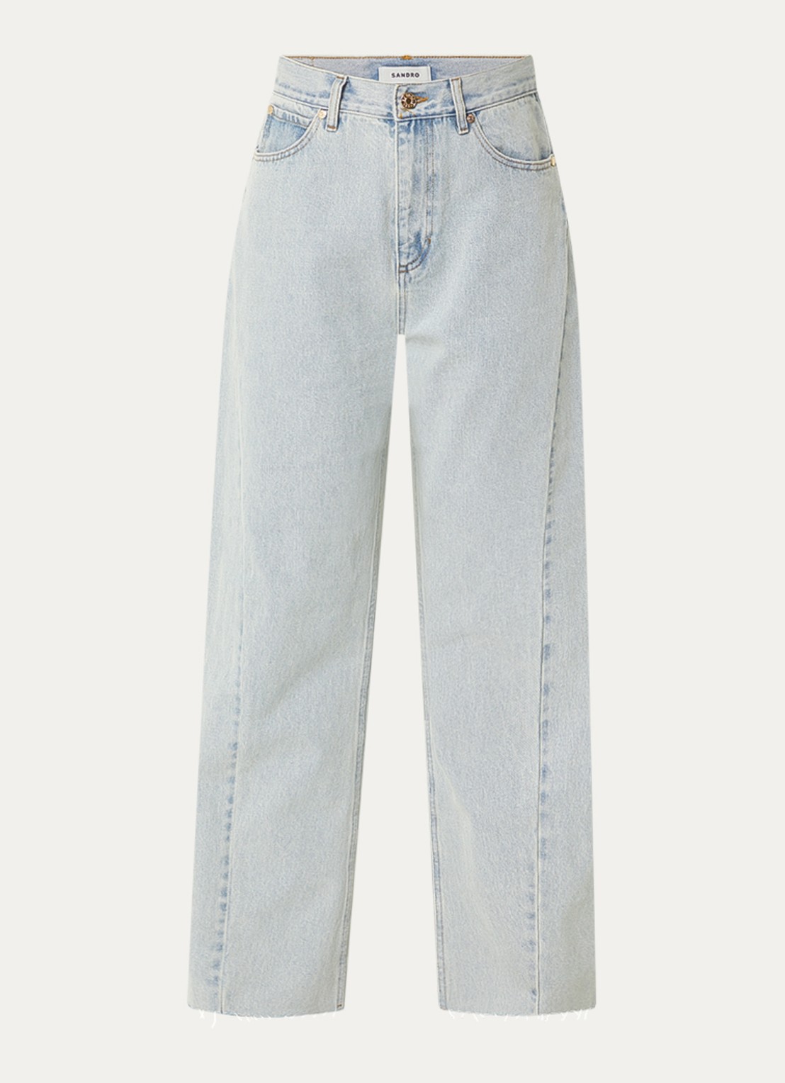 Sandro High waist loose fit jeans met lichte wassing - voorkant 3 indigo