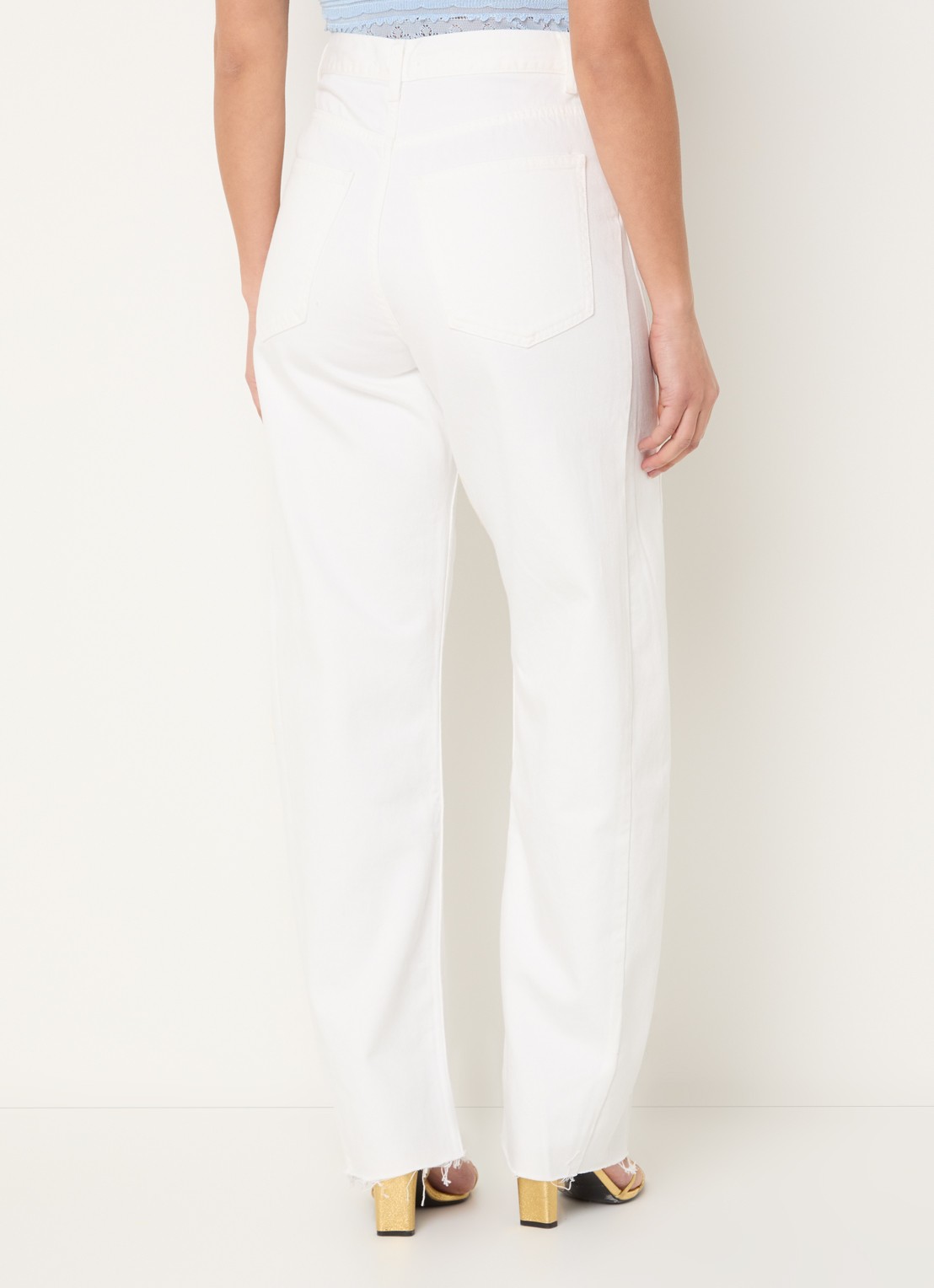 Sandro High waist straight leg jeans met gekleurde wassing - achterkant 3 wit