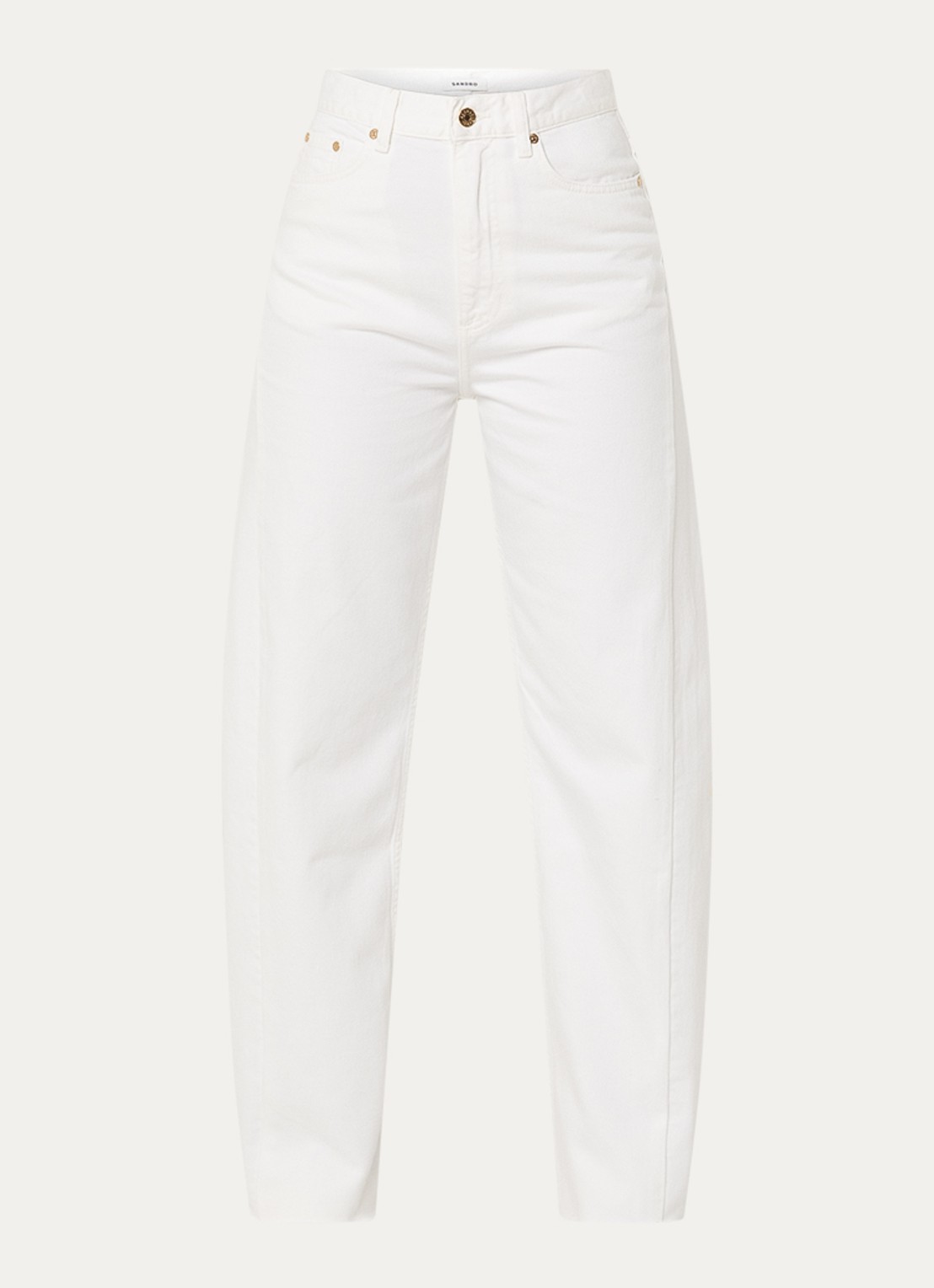 Sandro High waist straight leg jeans met gekleurde wassing - voorkant wit