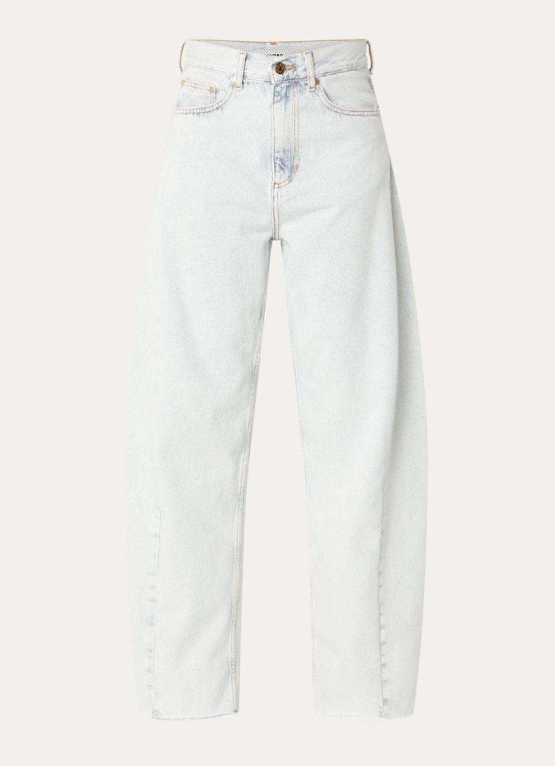 Sandro High waist straight leg jeans met lichte wassing - voorkant 4 indigo