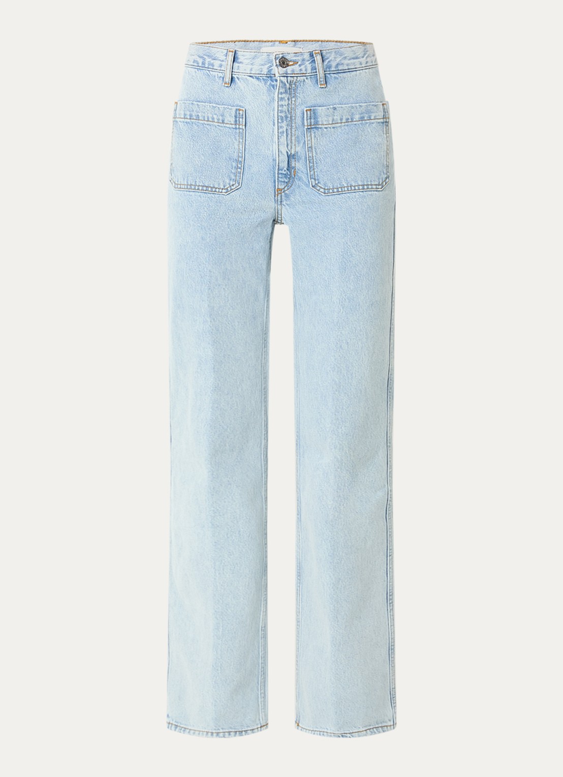 Sandro High waist straight leg jeans met lichte wassing - voorkant 3 indigo