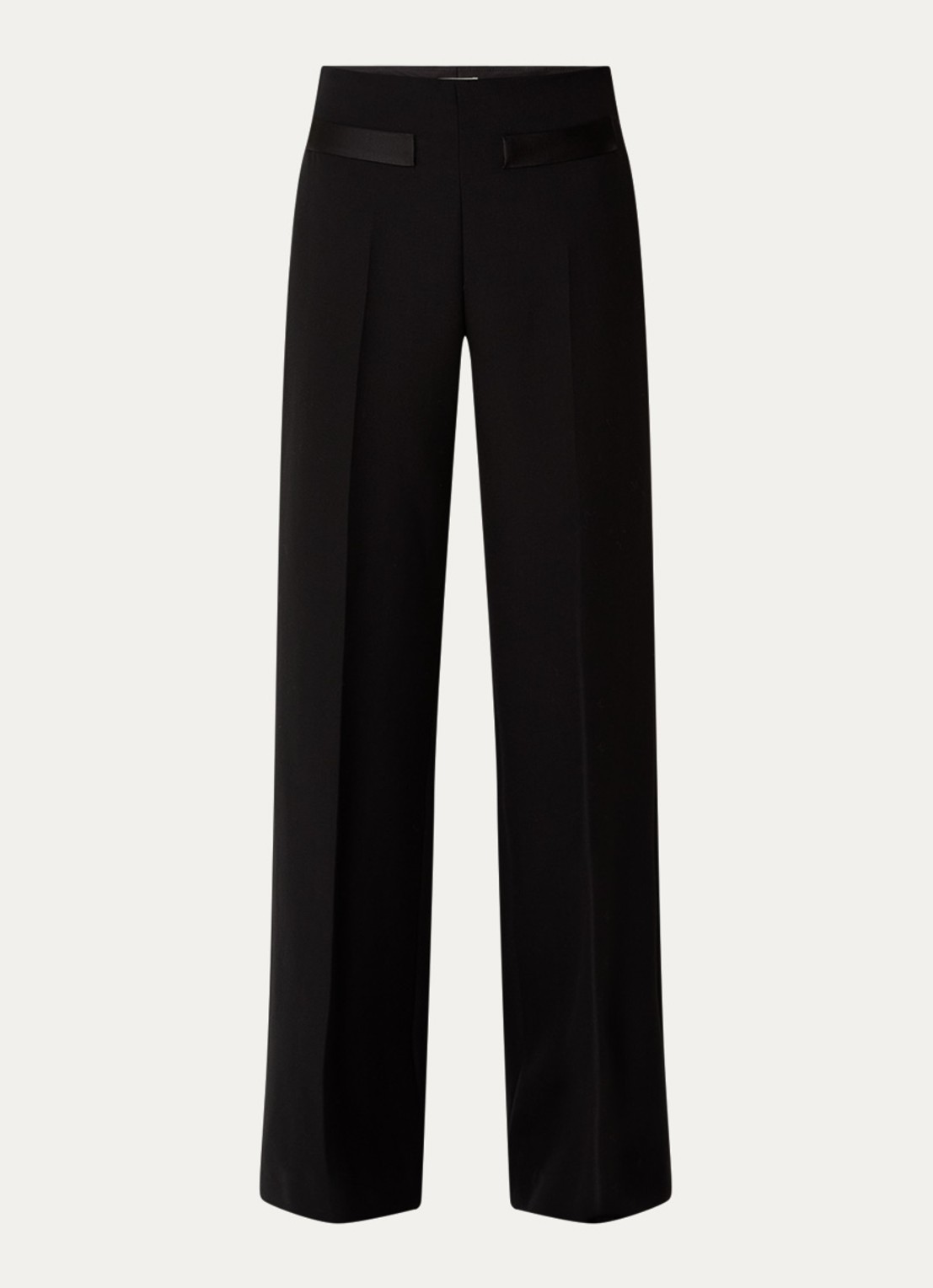Sandro High waist wide fit pantalon in wolblend - voorkant 2 zwart