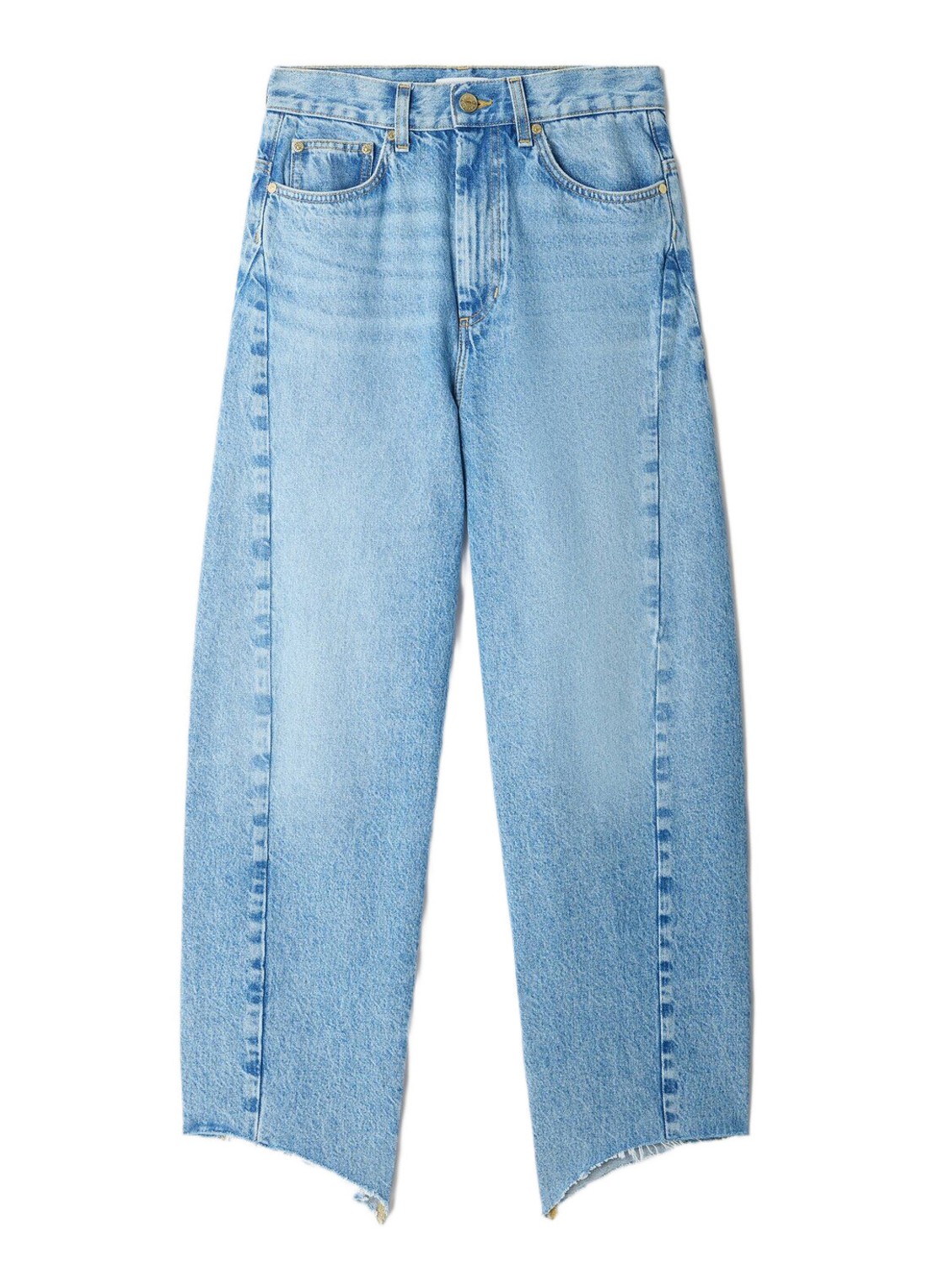 Sandro High waist wide leg jeans met steekzakken - voorkant indigo