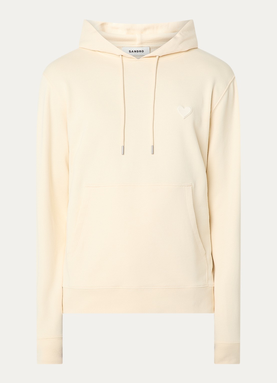 Sandro Hoodie met logo - voorkant creme