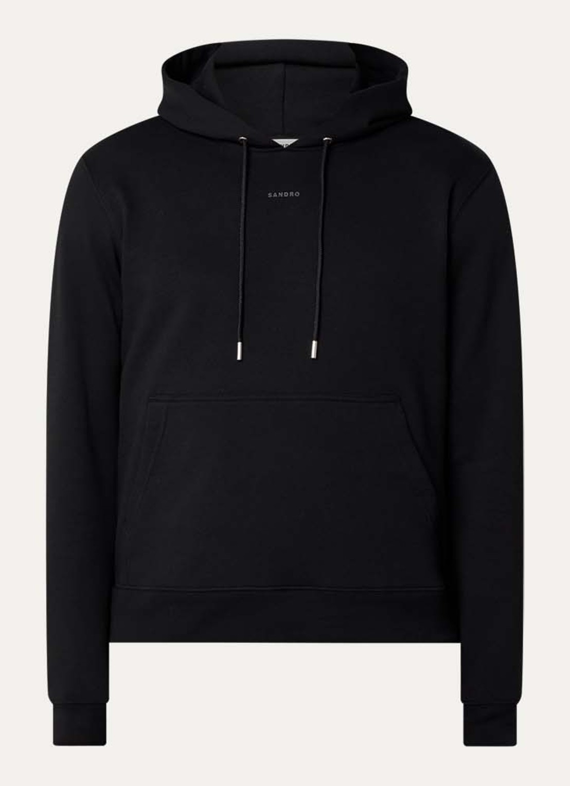 Sandro Hoodie met trekkoord - voorkant zwart