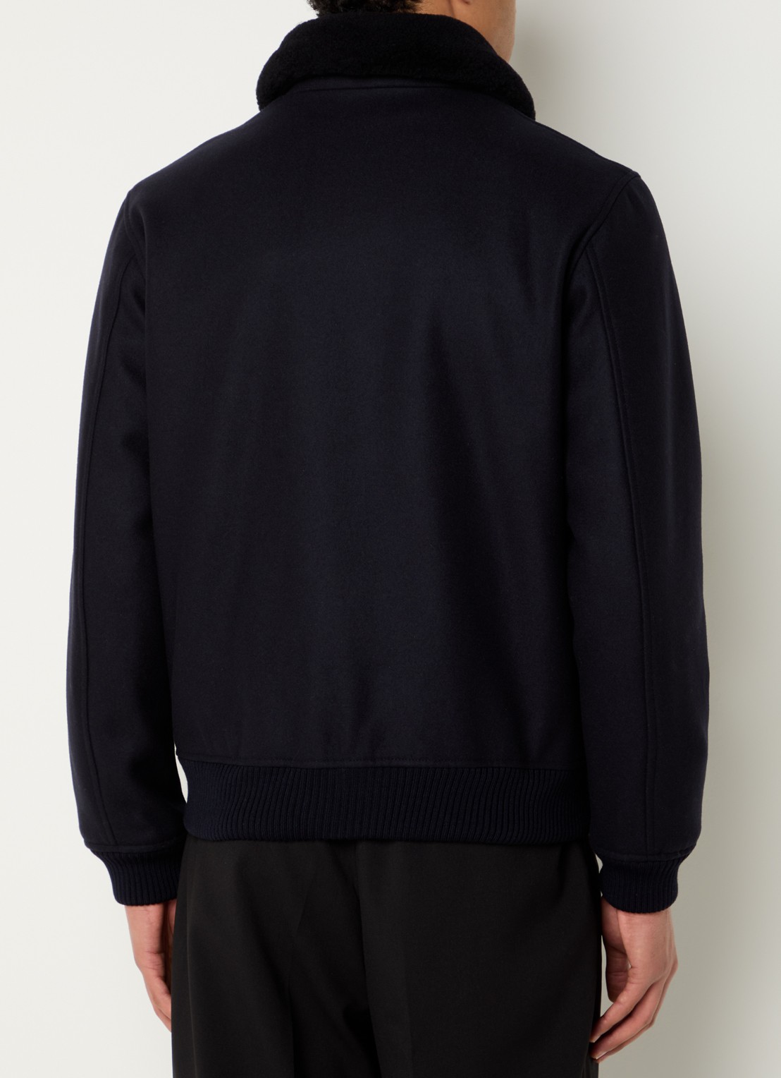 Sandro Jack in kasjmierblend met afneembare kraag - achterkant 2 donkerblauw