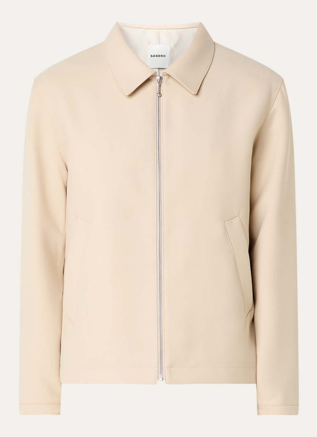Sandro Jack in scheerwolblend met steekzakken - voorkant beige