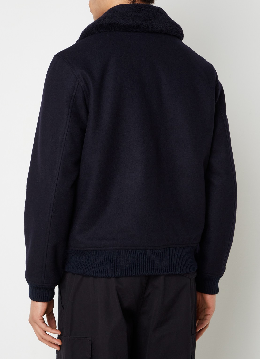 Sandro Jack in wolblend met afneembare kraag - achterkant 3 donkerblauw