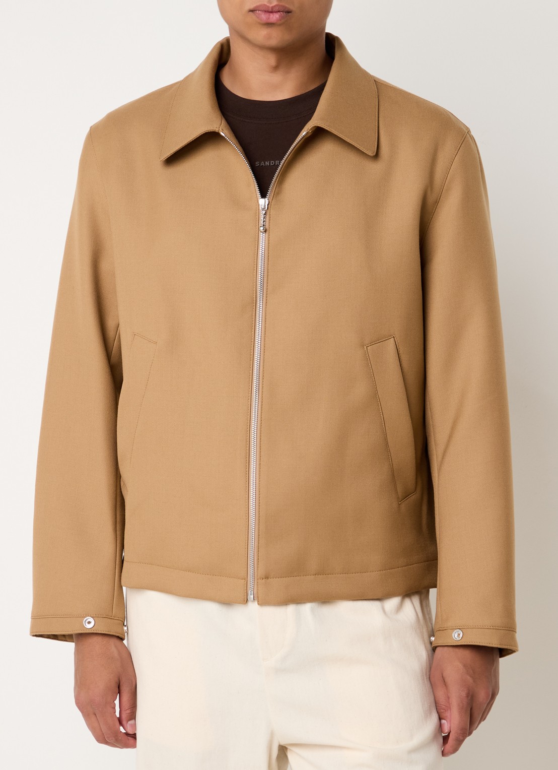 Sandro Jack in wolblend met steekzakken  - detail 3 camel