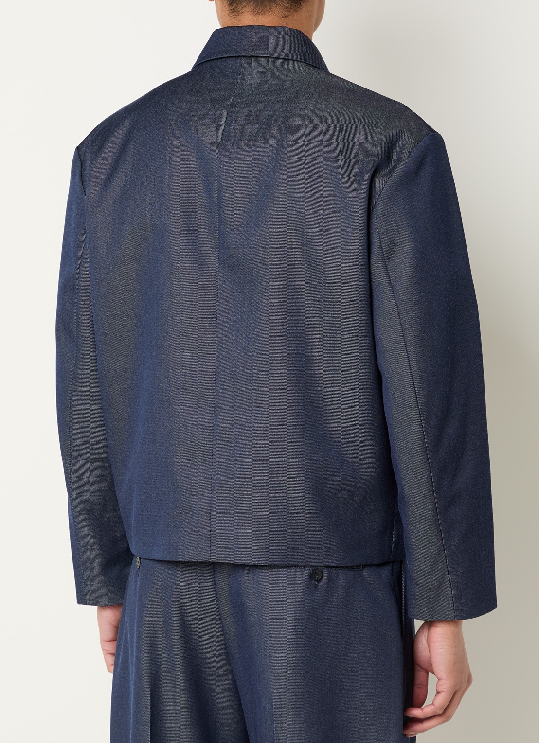 Sandro Jack in wolblend met steekzakken - achterkant 3 donkerblauw