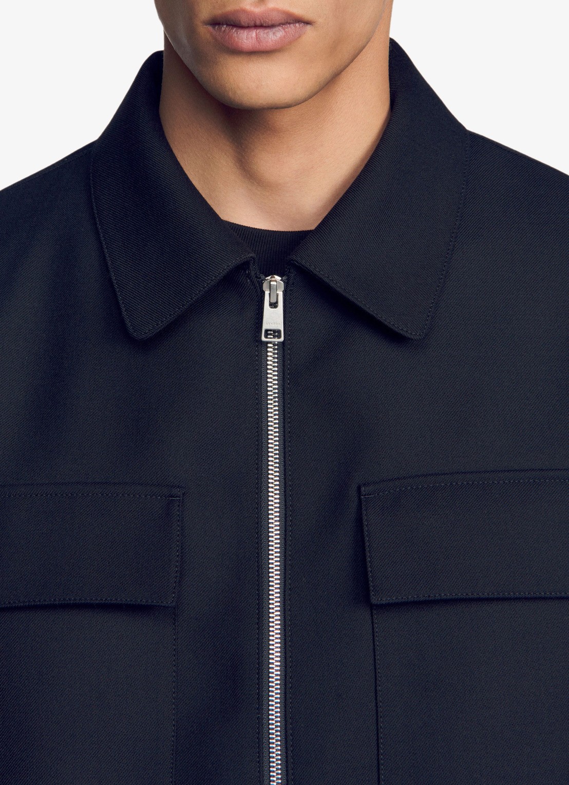 Sandro Jack in wolblend - detail 4 donkerblauw