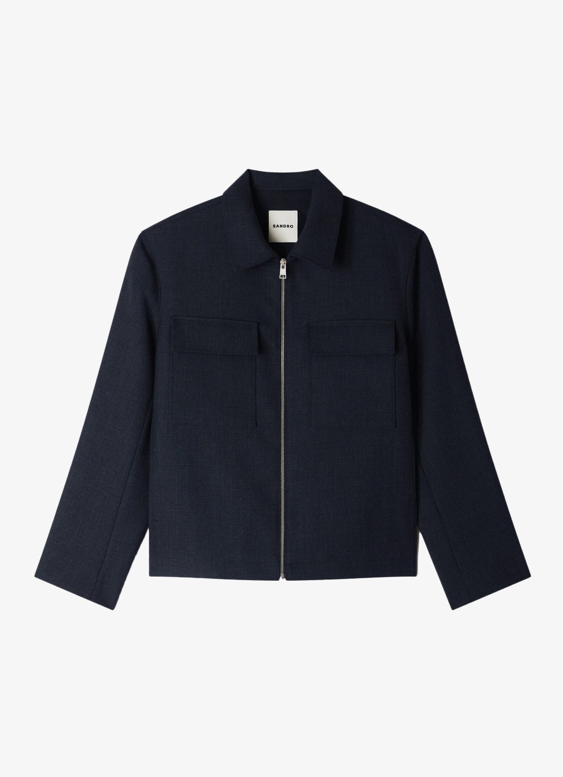 Sandro Jack in wolblend - voorkant donkerblauw
