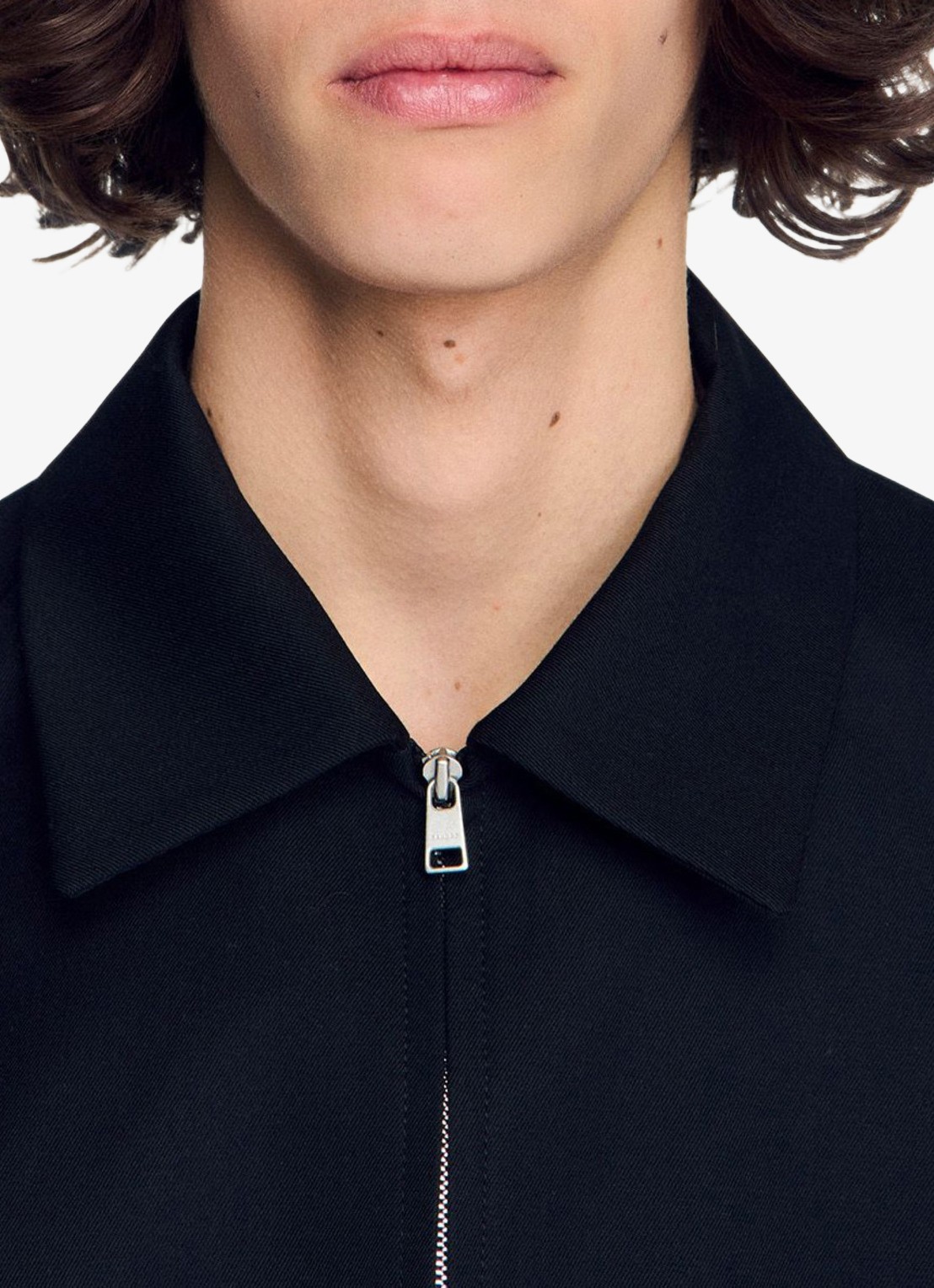 Sandro Jack in wolblend - detail 5 donkerblauw