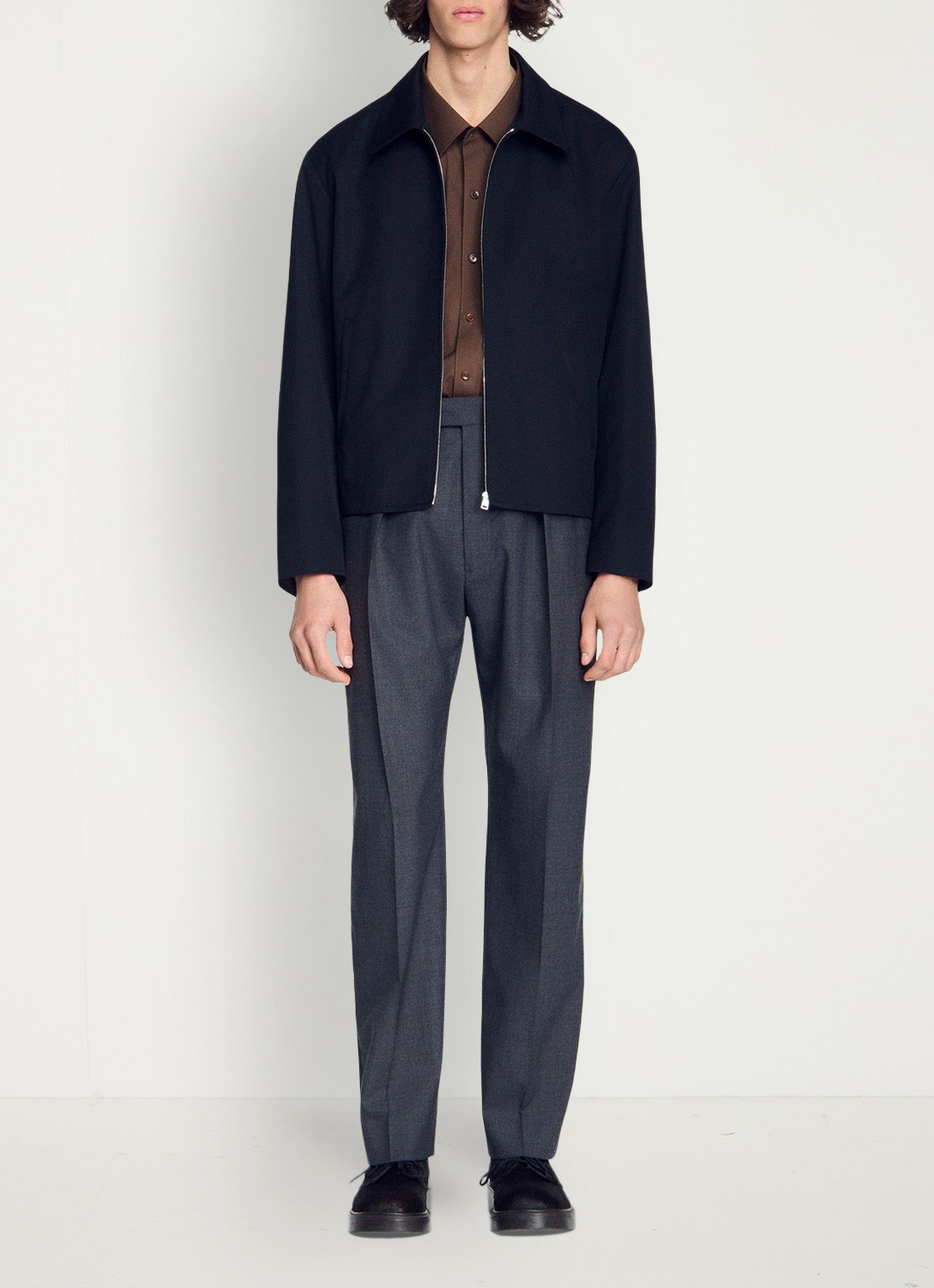 Sandro Jack in wolblend - voorkant 2 donkerblauw