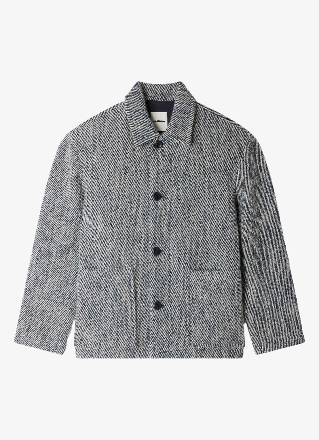 Sandro Jack in wolblend - voorkant donkerblauw