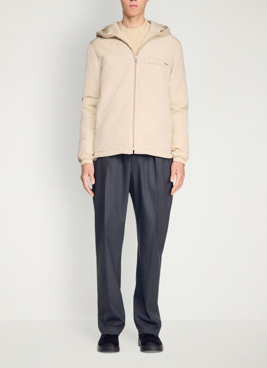 Sandro Jack met capuchon en logo - detail 3 beige