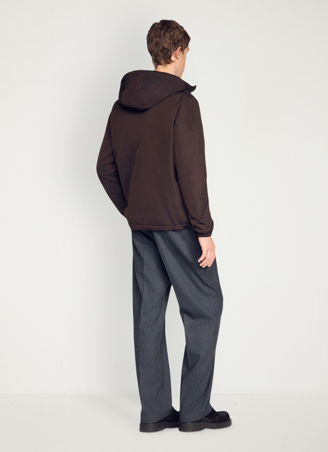 Sandro Jack met capuchon en logo - achterkant chocoladebruin