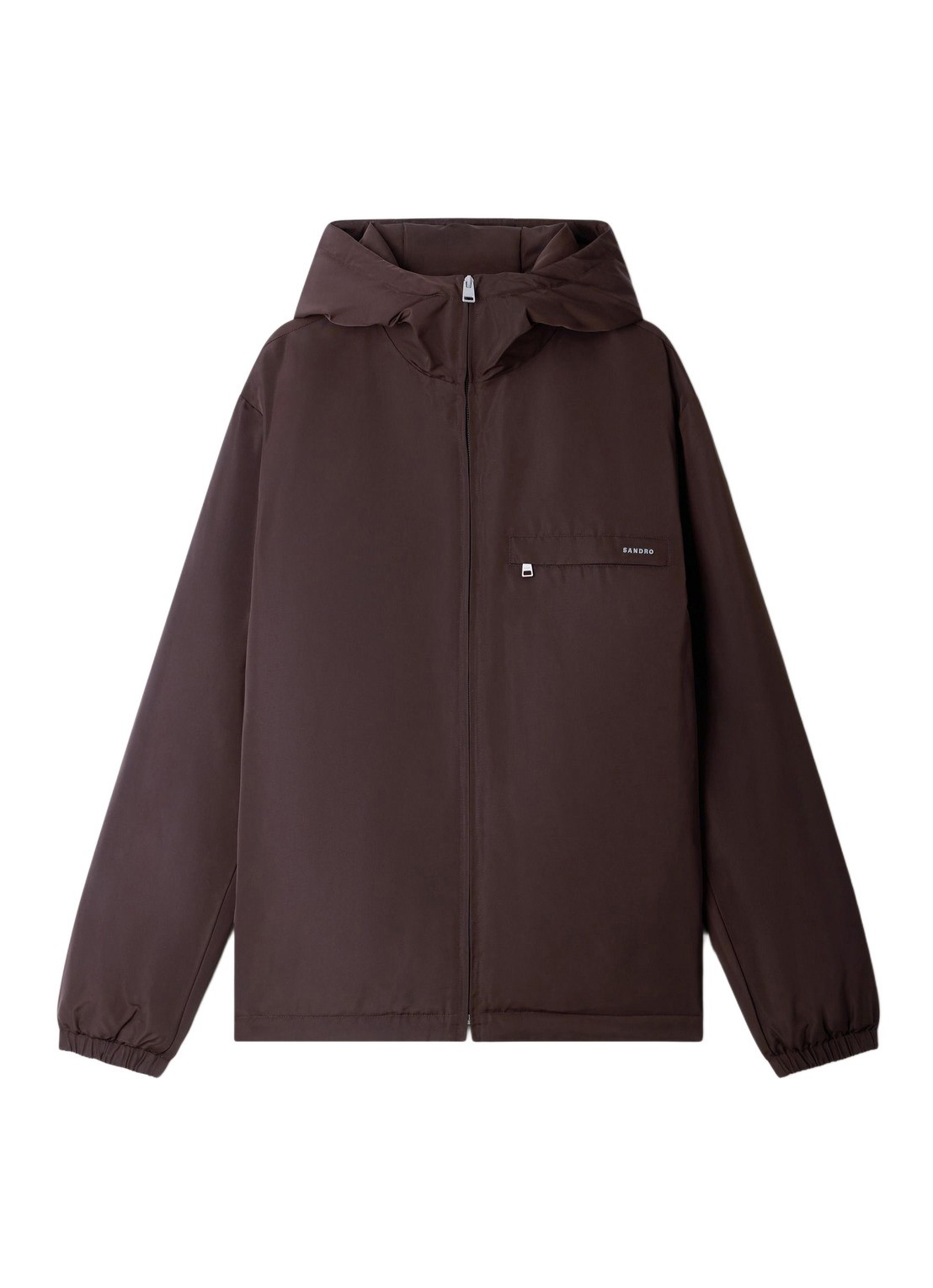Sandro Jack met capuchon en logo - voorkant 2 chocoladebruin