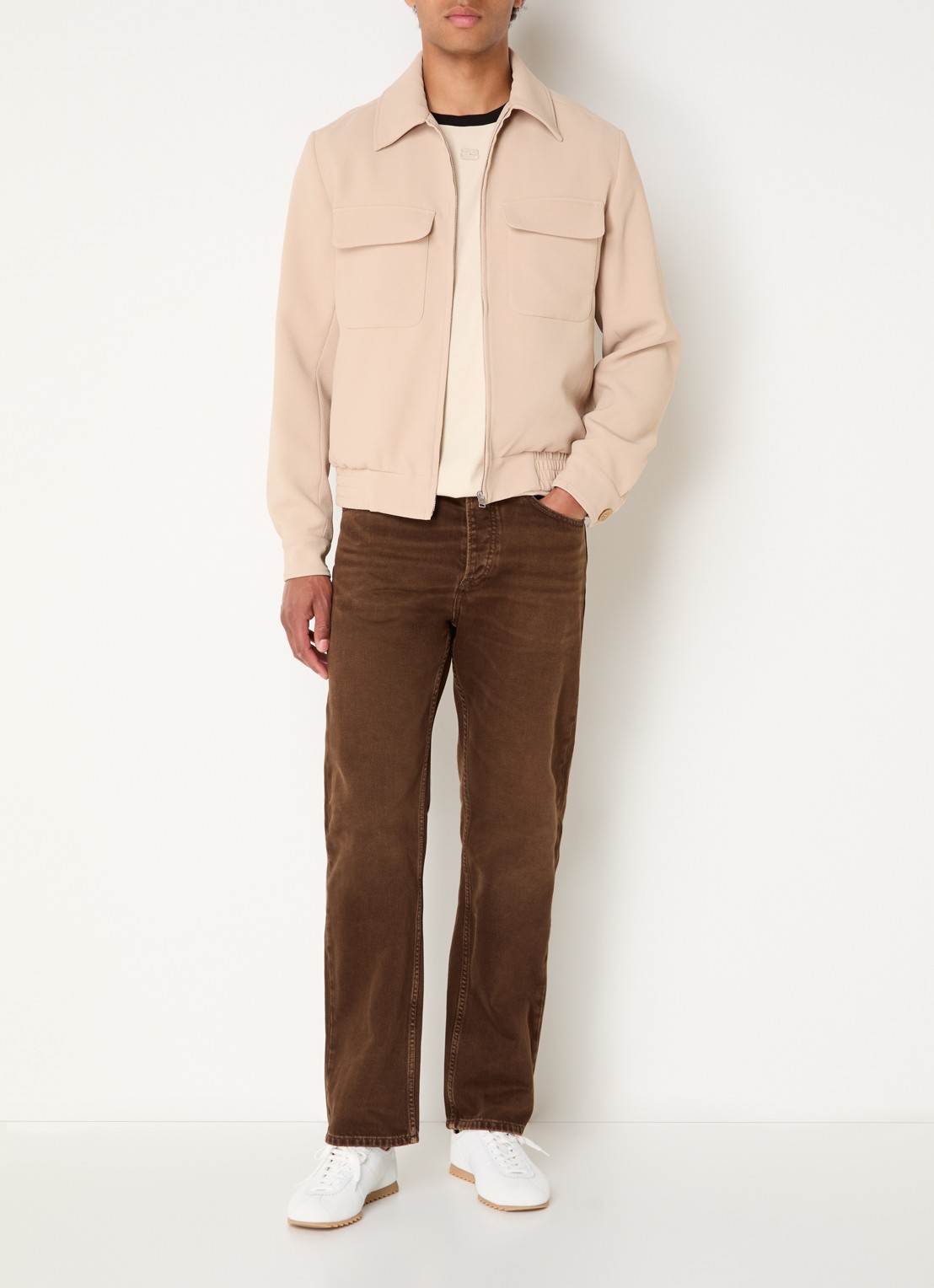 Sandro Jack met klepzakken - voorkant 2 beige