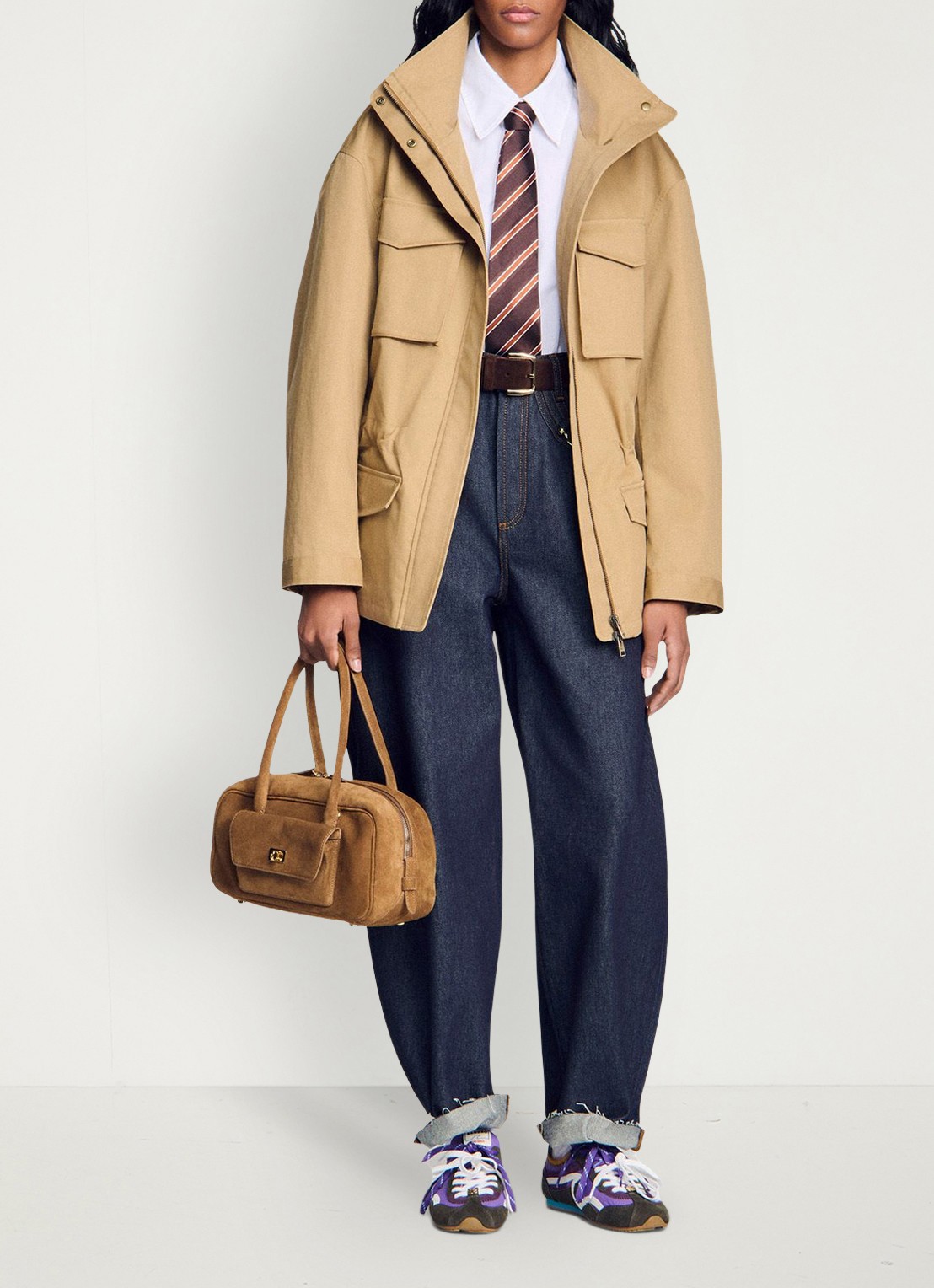 Sandro Jack met opgestikte zakken - detail 4 camel