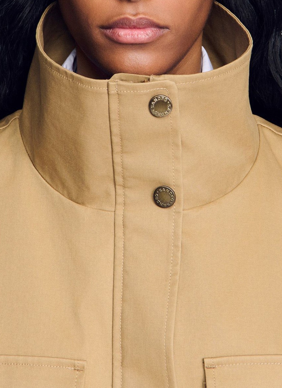 Sandro Jack met opgestikte zakken - detail 5 camel