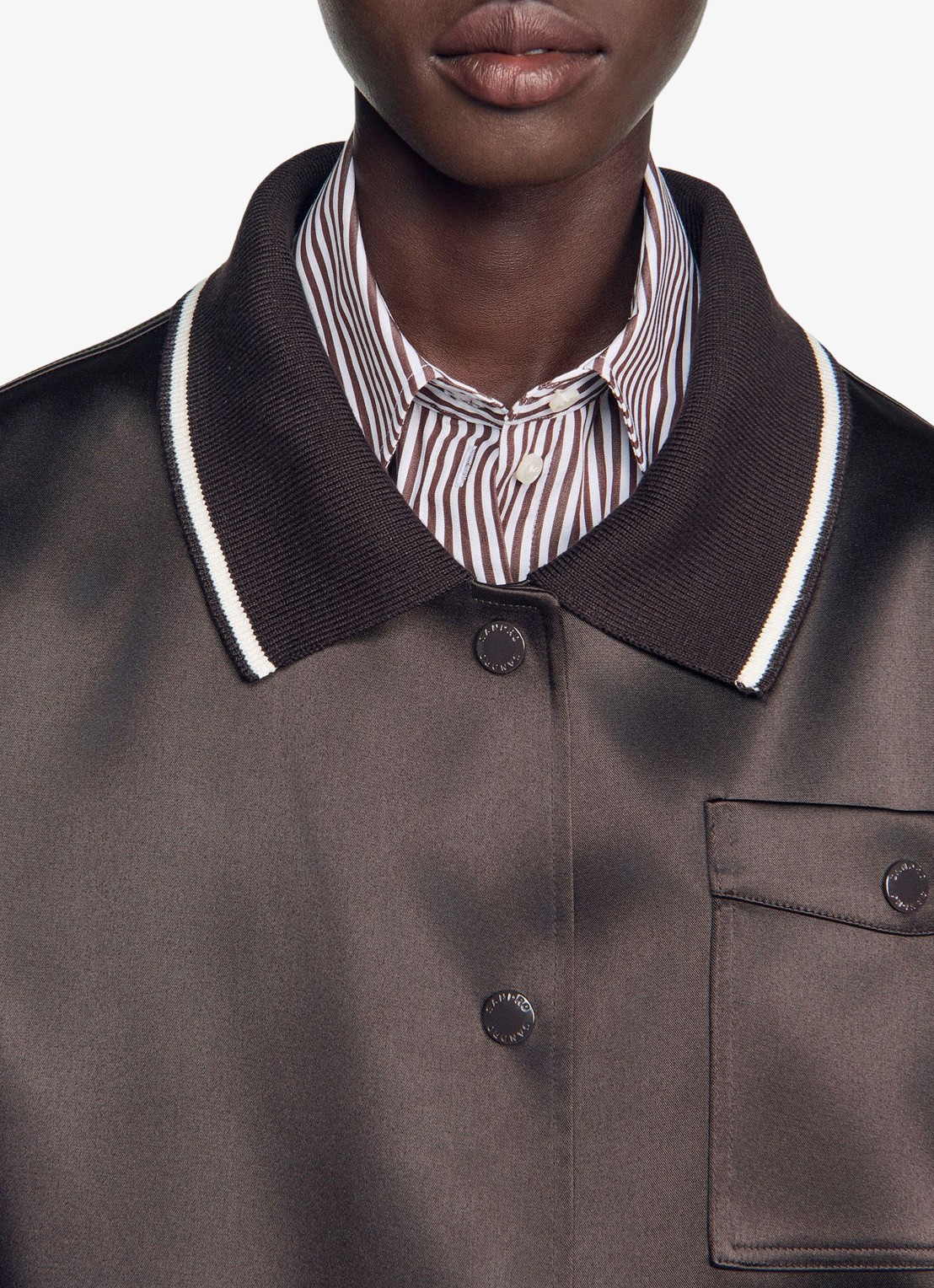 Sandro Jack met polokraag - detail 5 bruin