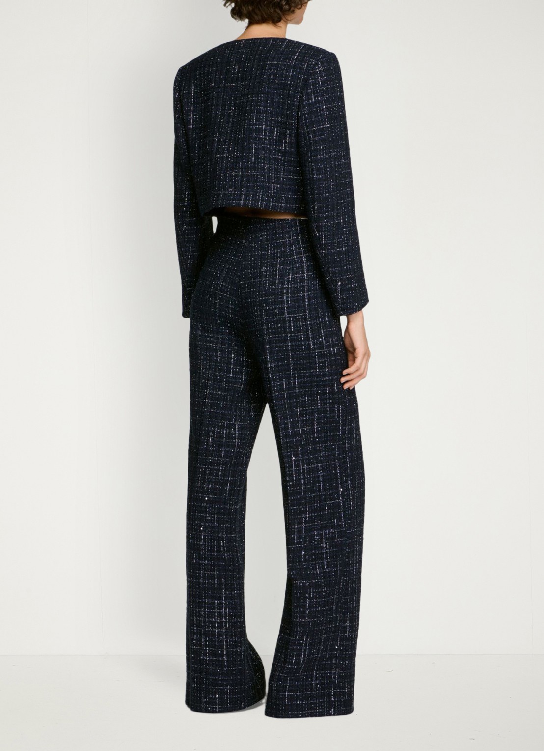 Sandro Jack met tweed-look - achterkant 4 donkerblauw
