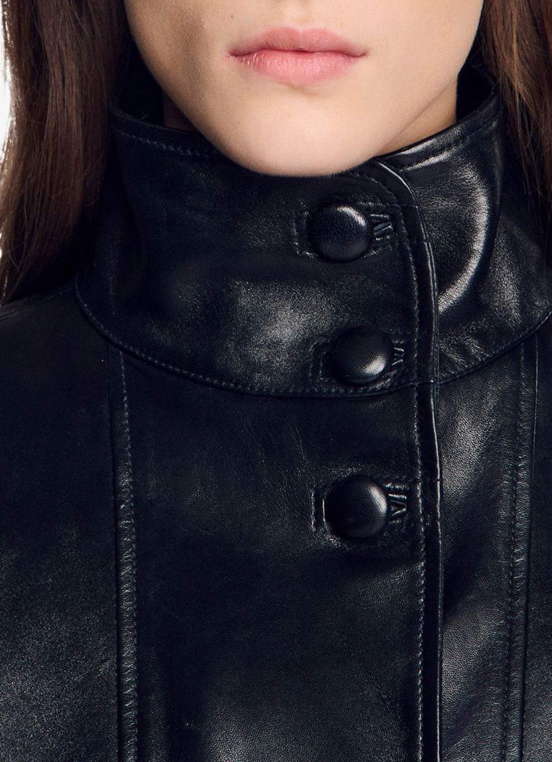 Sandro Jack van leer met steekzakken - detail 6 zwart