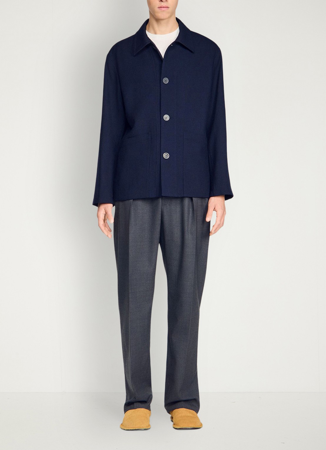 Sandro Jack van scheerwol met opgestikte zakken - detail 6 midnight blue / blauw