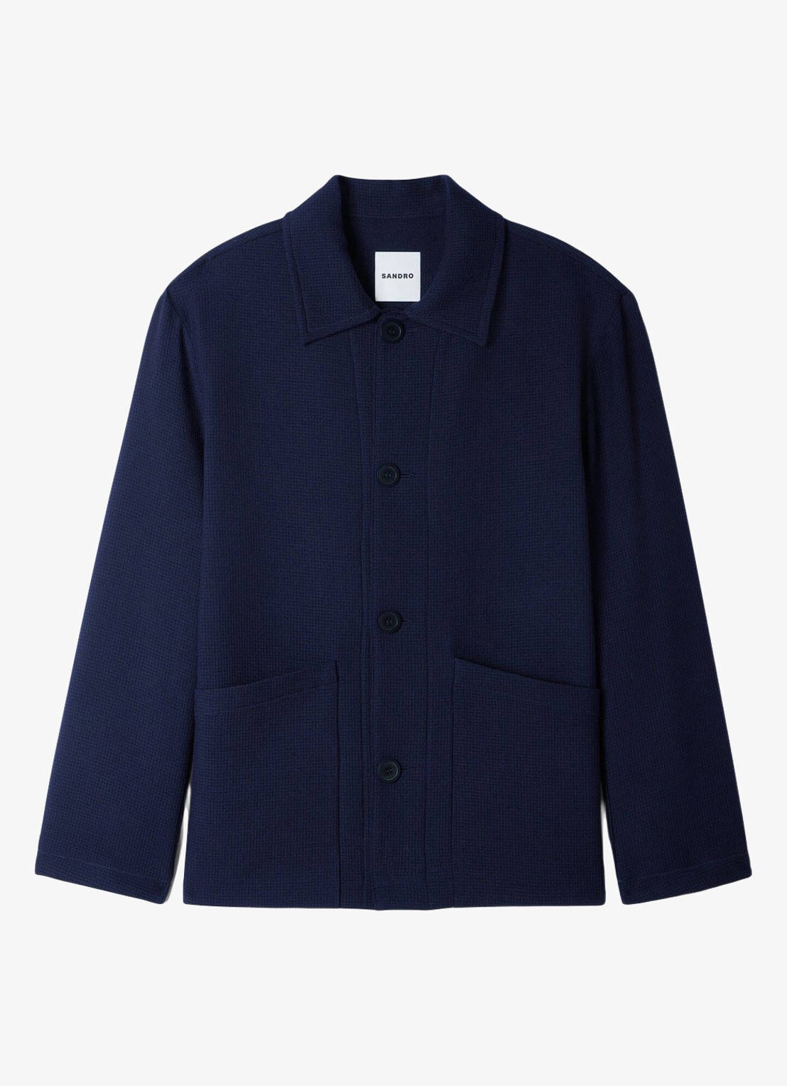 Sandro Jack van scheerwol met opgestikte zakken - voorkant 2 midnight blue / blauw
