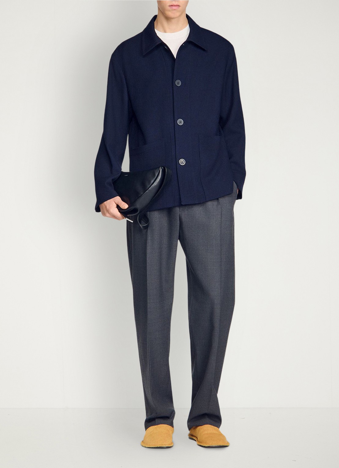 Sandro Jack van scheerwol met opgestikte zakken - voorkant 3 midnight blue / blauw