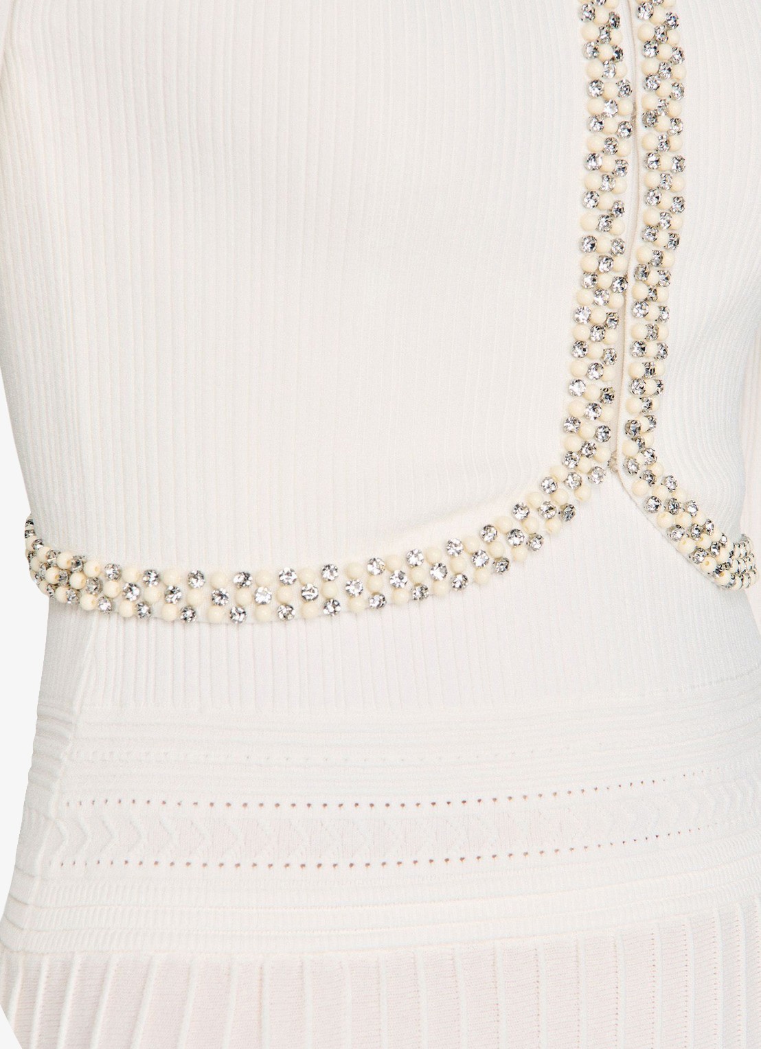 Sandro Kort vest met parels en stras - detail 3 wit
