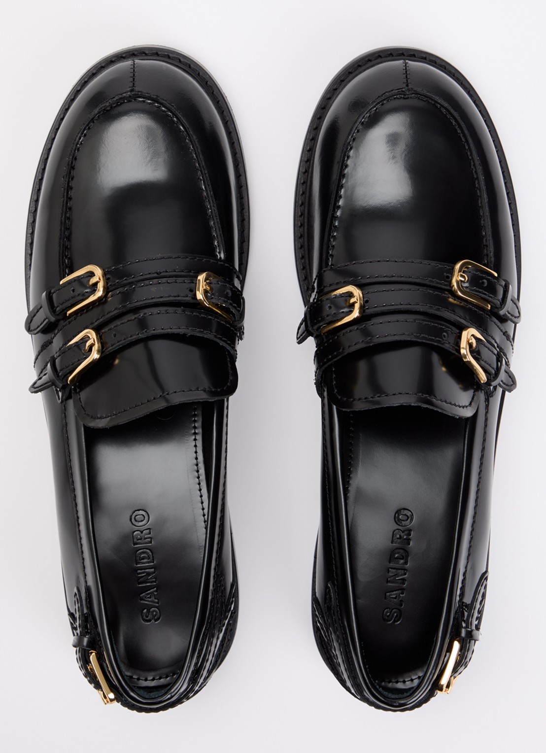 Sandro Loafer van kalfsleer  - detail 4 zwart