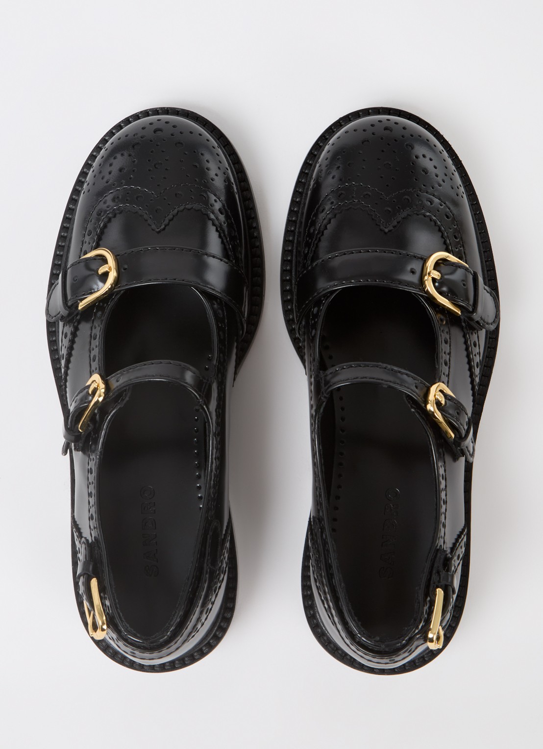 Sandro Loafer van leer - detail 3 zwart