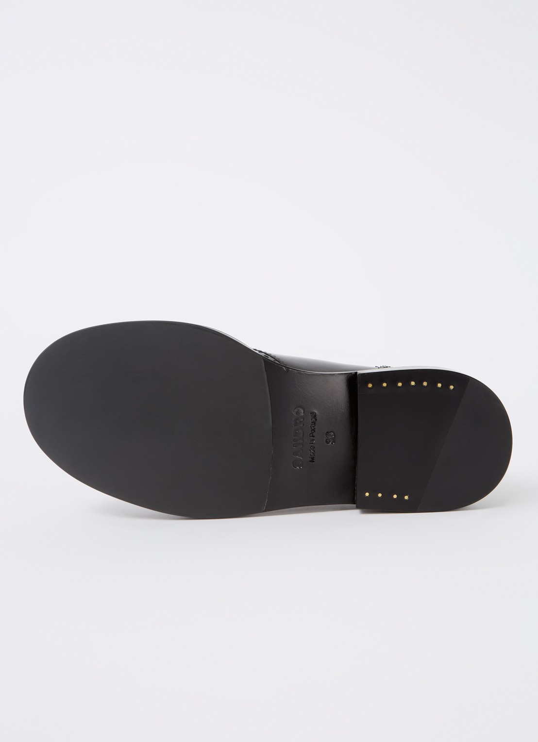 Sandro Loafer van leer - detail 4 zwart