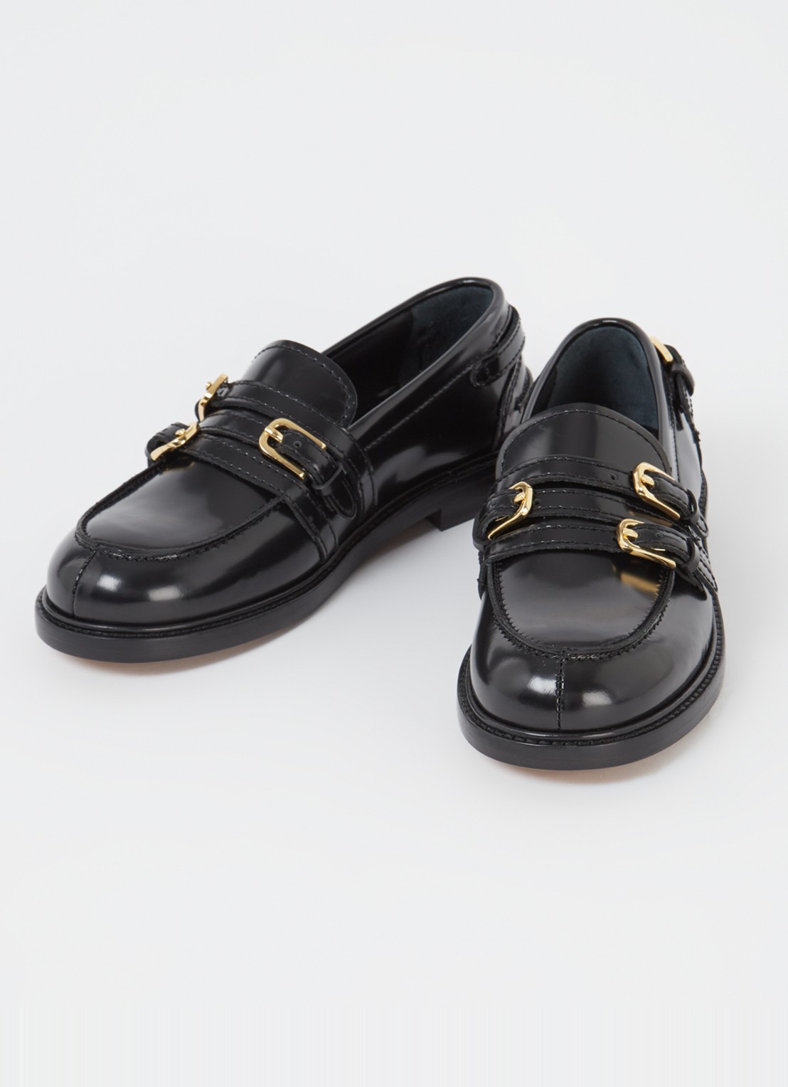 Sandro Loafer van leer - detail 3 zwart