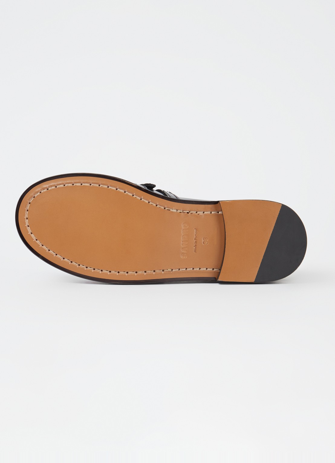 Sandro Loafer van leer - detail 5 zwart