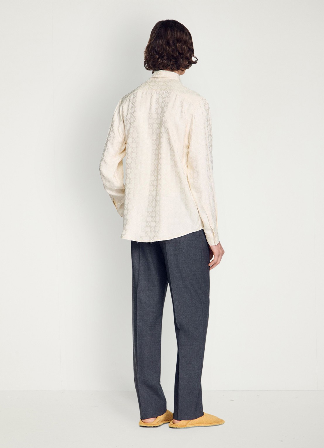 Sandro Loose fit blouse met ruitdessin - achterkant 6 wit