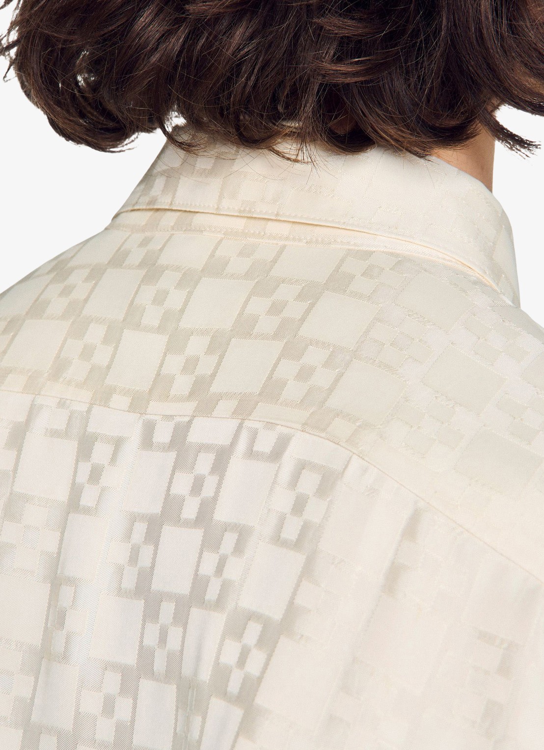 Sandro Loose fit blouse met ruitdessin - detail 5 wit