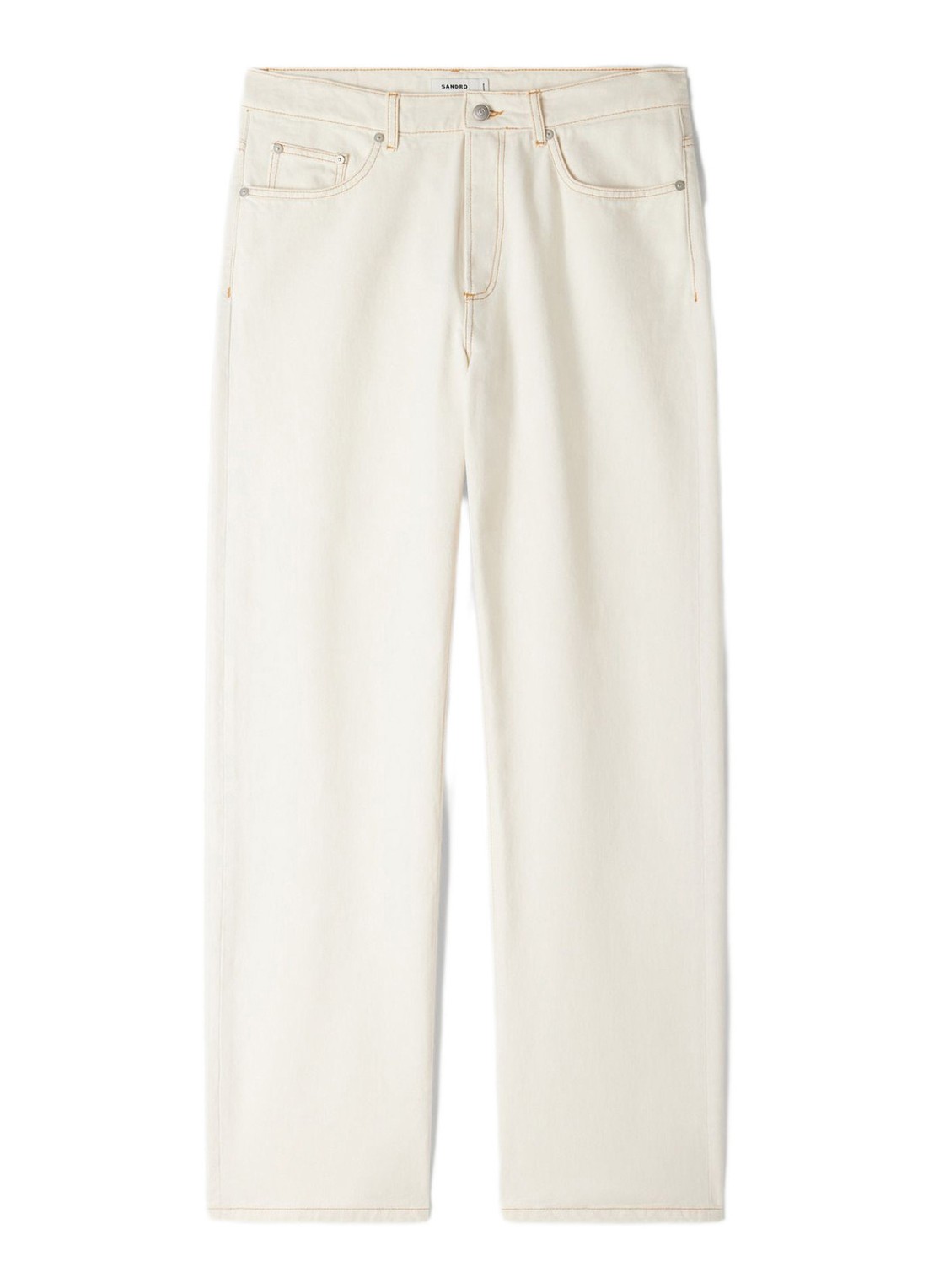 Sandro Loose fit jeans met gekleurde wassing - voorkant ivoor